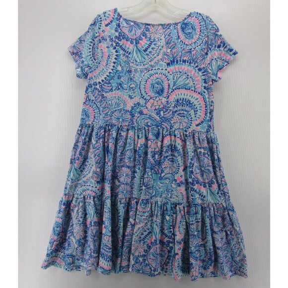 Lilly Pulitzer Dress Medium Babydoll Mini Tiered Seashell Nautical - Picture 7 of 11